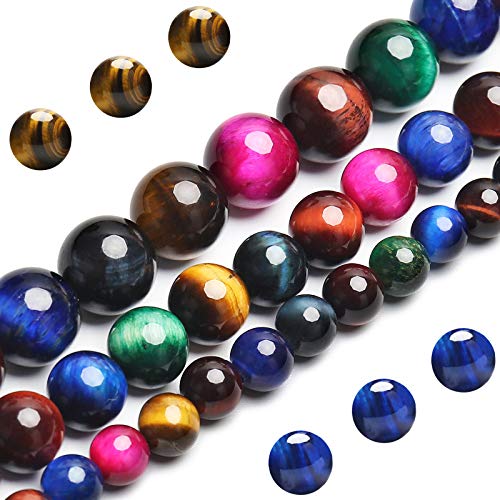 Natürliche bunte Tigerauge-Perlen, Edelstein der Güteklasse AAA, runde lose Perlen, 10 mm, 40 Stück, Bulk-Lot-Optionen, Halbedelsteinperlen zur Schmuckherstellung Natürliche bunte Tigerauge-Perlen, Edelstein der Güteklasse AAA, runde lose Perlen, 10 mm, 40 Stück, Bulk-Lot-Optionen, Halbedelsteinperlen zur Schmuckherstellung von generic