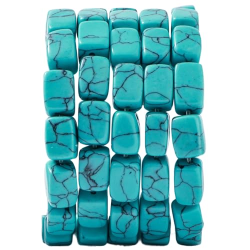 Natürliche große blaue türkise Würfelsteinperlen 8 x 11 mm 38 cm/Strang lose Halbedelstein-Quadratperlen zur Herstellung von Armbändern und Halsketten Natürliche große blaue türkise Würfelsteinperlen 8 x 11 mm 38 cm/Strang lose Halbedelstein-Quadratperlen zur Herstellung von Armbändern und Halsketten von generic