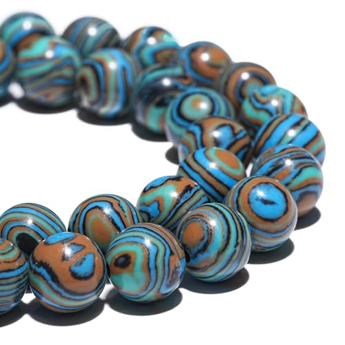 Natürlicher Edelstein, 10 mm, blauer Malachit, poliert, rund, glatt, Steinperlen für Armbänder, Schmuckherstellung, 15 Zoll, lose Perlen Natürlicher Edelstein, 10 mm, blauer Malachit, poliert, rund, glatt, Steinperlen für Armbänder, Schmuckherstellung, 15 Zoll, lose Perlen von generic