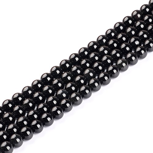 Natursteinperlen, 4 mm, Obsidian-Edelstein, runde lose Perlen, Kristall-, Heilkraft für die Schmuckherstellung, DIY, 1 Strang, 38,1 cm Natursteinperlen, 4 mm, Obsidian-Edelstein, runde lose Perlen, Kristall-, Heilkraft für die Schmuckherstellung, DIY, 1 Strang, 38,1 cm von generic