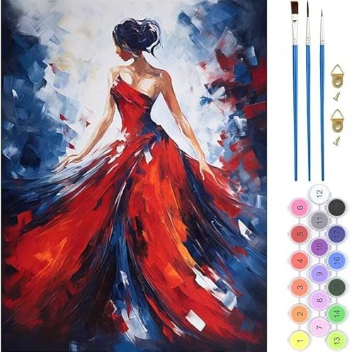 Ölgemälde Frau Malen Nach Zahlen,Paint by Numbers Malen Nach Zahlen Adult Kit,Groß DIY Handgemalt Ölgemälde Kit für Anfänger Mit Pinsels Acrylfarbe,für Home Décor Geschenke 80x100cm (No Frame) T-469 von generic