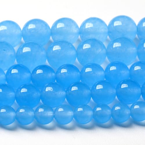 Perlen aus Naturstein, Aquamarin, blaue Chalcedon, 8 mm, rund, lose Perlen für die Schmuckherstellung, Armbänder, 90 Stück, 2 Stränge, 81,3 cm Perlen aus Naturstein, Aquamarin, blaue Chalcedon, 8 mm, rund, lose Perlen für die Schmuckherstellung, Armbänder, 90 Stück, 2 Stränge, 81,3 cm von generic