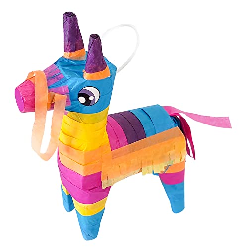 Pinata Esel Lama Geburtstag Piñata zum Aufhängen Mädchen Jungen Regenbogen Tierpinata Kinder Bunt Party Dekoration Kindergeburtstag 18.5x9.5x5cm von generic