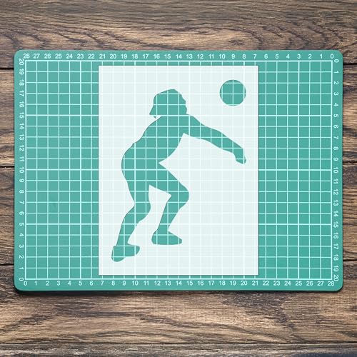 Schablone, Volleyballspieler, Strand, Sport, Mylar, Malerei, Wandkunst, Basteln, 2 Airbrush von generic