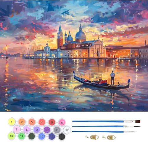 Schloss See Malen Nach Zahlen,Paint by Numbers Malen Nach Zahlen Adult Kit,Groß DIY Handgemalt Ölgemälde Kit für Anfänger Mit Pinsels Und Acrylfarbe,für Home Décor Geschenke 30x40cm (No Frame) T-699 von generic