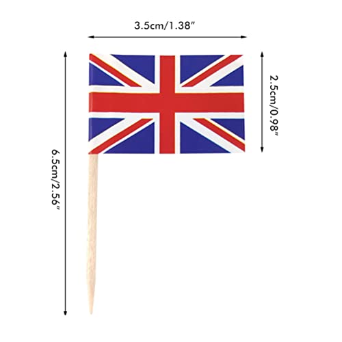 Union Jack Mini-Flaggen, Premium-Cupcake-Topper für Britische Partydekorationen von generic