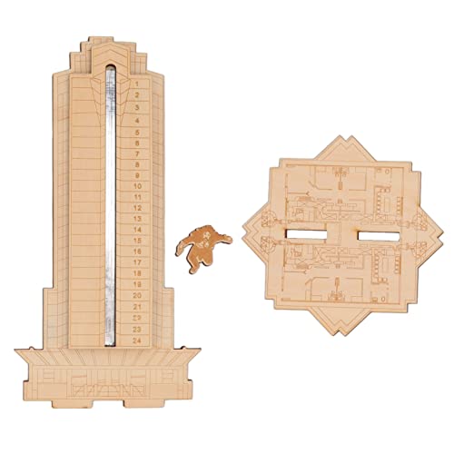 Weihnachts-Countdown-Kalender, Dekorativer Adventskalender in Wolkenkratzerform aus Holz für das Desktop-Bücherregal von generic