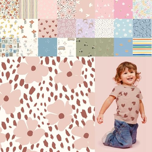 Baumwolljersey bedruckt, Jersey Stoff Meterware Sommer, Jerseystoff Blumen - Strickjersey Kinderdrucke - Stretchstoff Mädchen, BW-Jersey Jungs *ab 50cm, Farbe: 80-A91-007 Tupfen von generisch