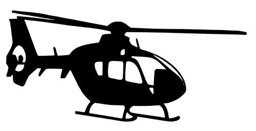 Hubschrauber Aufkleber Helikopter Aufkleber als Autoaufkleber und Wandtattoo in 15cm, 20cm oder 30cm Größe (152/6) (Farbpalette, 15cm) von generisch