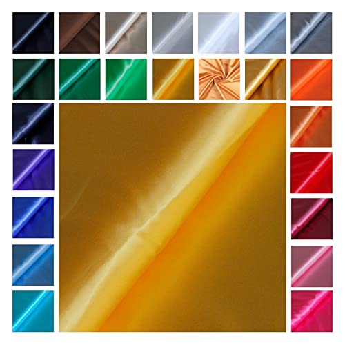 Satin Glänzend - Futterstoff -glänzender Dekostoff - Polyester Seide - günstiger Futterstoff - Faschingsseide - 100% Polyester *Ab 50cm x 145 cm, Farbe: 030 gelb Satin Glänzend - Futterstoff -glänzender Dekostoff - Polyester Seide - günstiger Futterstoff - Faschingsseide - 100% Polyester *Ab 50cm x 145 cm, Farbe: 030 gelb von generisch