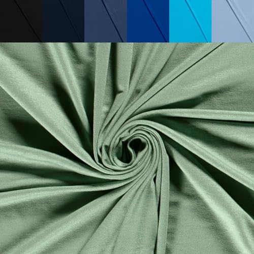 Viskose Jersey Uni Meterware - Stretchstoff Viskose - Viskosestoff stretchig - Jerseystoff Sommer - Blusenstoff Öko Tex 100 *Ab 50cm, Farbe: 022 mint von generisch