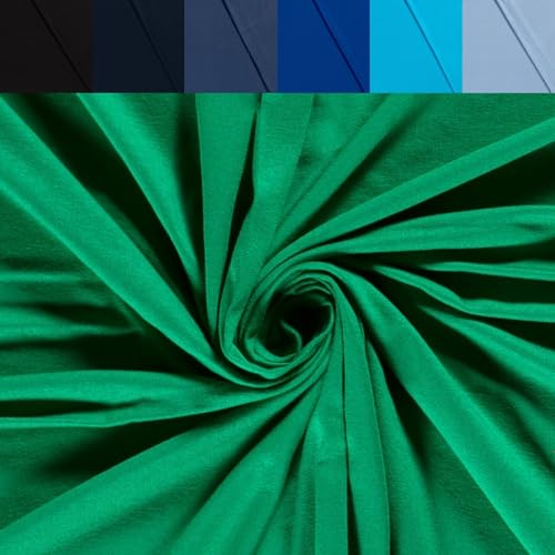 Viskose Jersey Uni Meterware - Stretchstoff Viskose - Viskosestoff stretchig - Jerseystoff Sommer - Blusenstoff Öko Tex 100 *Ab 50cm, Farbe: 025 grün von generisch