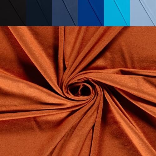 Viskose Jersey Uni Meterware - Stretchstoff Viskose - Viskosestoff stretchig - Jerseystoff Sommer - Blusenstoff Öko Tex 100 *Ab 50cm, Farbe: 056 ziegel von generisch