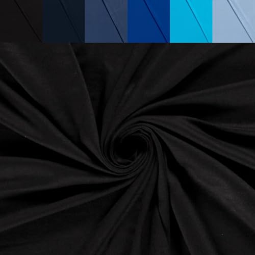 Viskose Jersey Uni Meterware - Stretchstoff Viskose - Viskosestoff stretchig - Jerseystoff Sommer - Blusenstoff Öko Tex 100 *Ab 50cm, Farbe: 069 Schwarz von generisch