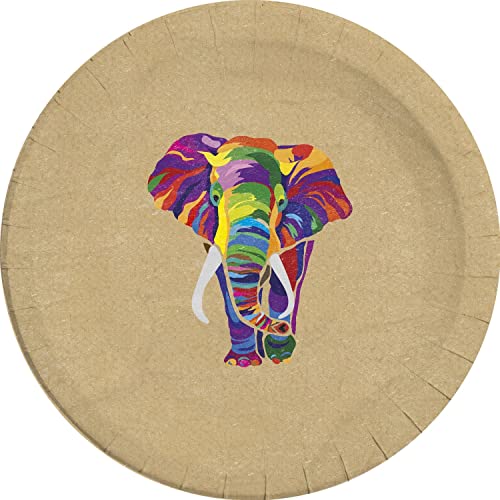 generisch 36-TLG. Elefant Elephant Party Set für 8 Personen kompostierbar ÖKO Afrika Safari Natural von generisch