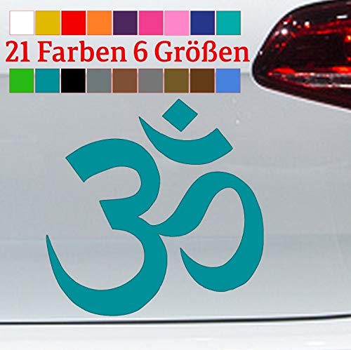 generisch Om Zeichen Aufkleber Yoga Omm Ohm Symbol AUM Huddhismus Hindu Meditation Sticker in 6 Größen und 21 Farben von generisch