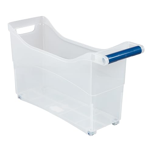 genialo Haushalts-Roll-Organizer, Haushaltsbox Aufbewahrungsbox mit 4 Räder, transparent von genialo