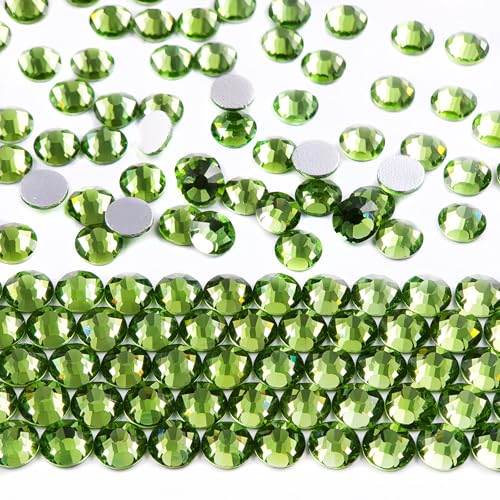 Genio Cristal Peridot SS20 Glasstrasssteine mit flacher Rückseite, hellgrün, zum Aufkleben, für Schuhe, Trinkgläser, Trikots, Bikini-Anzüge, Röcke, Abschluss-Kappen, Bastelarbeiten und Dekorationen, von genio cristal