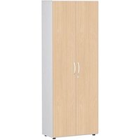 geramöbel Garderobenschrank Flex, S-386128-BW weiß, buche 2 Fachböden 80,0 x 42,0 x 216,0 cm von geramöbel