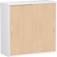 geramöbel Schiebetürenschrank Flex, S-312353-BW weiß, buche 2 Fachböden 120,0 x 42,5 x 118,2 cm von geramöbel