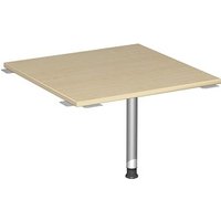 geramöbel Verbindungsplatte höhenverstellbar Flex ahorn, silber quadratisch 80,0 x 80,0 x 68,0 - 80,0 cm von geramöbel