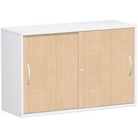 geramöbel Schiebetürenschrank Flex, S-312253-BW weiß, buche 1 Fachboden 120,0 x 42,5 x 79,8 cm von geramöbel