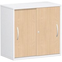 geramöbel Schiebetürenschrank Flex, S-382502-BW weiß, buche 1 Fachboden 80,0 x 42,5 x 79,8 cm von geramöbel