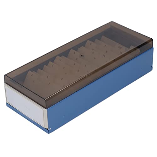 Karteikartenhalter, Karteikarten-Organizer-Box mit Hochtransparenter Abdeckung, Fasst 800 Visitenkarten von A Bis Z, Karteikartenhalter-Organizer, Karteikarten-Dateibox (BLUE) von gernie