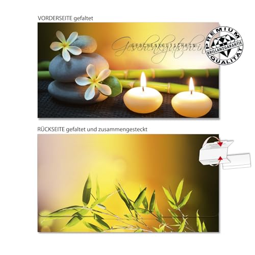 10 Stk. Premium Geschenkgutscheine Gutscheine zum Falten "Multicolor" für Kosmetik, Wellness, Massage, Spa KS220 pos-hauer von geschenkgutschein.com