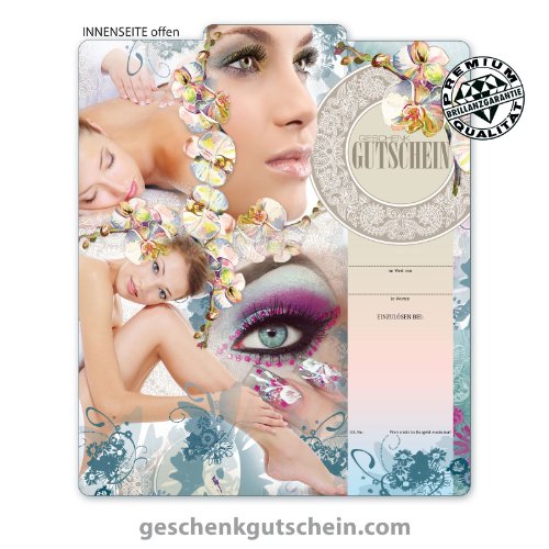 10 Stk. Premium Geschenkgutscheine Gutscheine zum Falten "Multicolor" für Kosmetikstudio, Wellness, Spa KS265 pos-hauer von geschenkgutschein.com