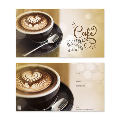 GESCHENKGUTSCHEINcom by POS-HAUER. 100 Gutscheine, blanko zum selber Ausfüllen. Für Café Kaffeehaus Cafébar. Cafégutscheine. von GESCHENKGUTSCHEINcom by POS-HAUER