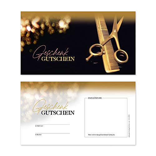 GESCHENKGUTSCHEINcom 100 Stk. Gutscheinkarten Blanko-Vordrucke für Firmen. Geschenkgutscheine für Friseursalon. Gutscheinkarten für Firmen. K12009 von geschenkgutschein.com