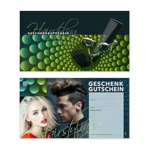 GESCHENKGUTSCHEINcom 100 Stück Geschenkgutscheine. Gutschein blanko für Friseur Friseursalon. Vordruck zum selbst Ausfüllen für Firmen. K1296 von GESCHENKGUTSCHEINcom by POS-HAUER