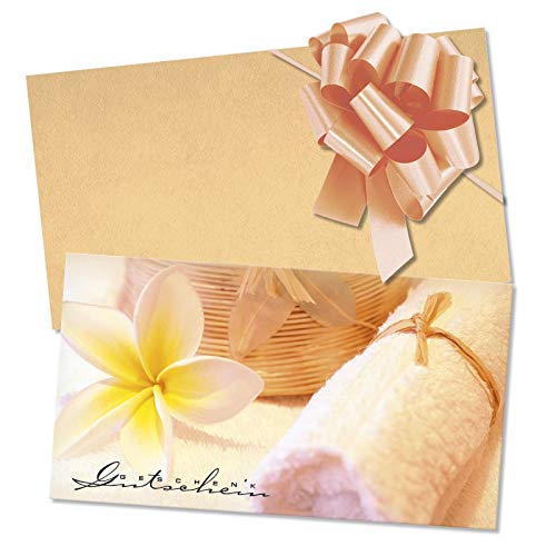 GESCHENKGUTSCHEINcom 25 Stk. Geschenkgutscheine mit Kuvert und Schleife. Blanko-Gutschein für Kosmetikstudio Kosmetik Beauty. KS1211 von GESCHENKGUTSCHEINcom by POS-HAUER