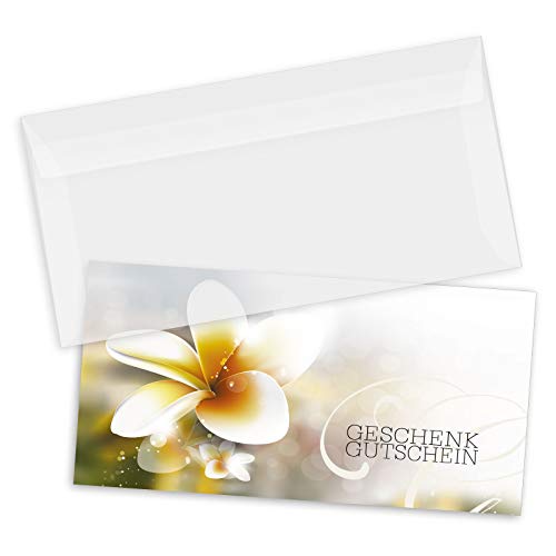 GESCHENKGUTSCHEINcom 25 Stk. Gutscheine mit Umschlägen. Geschenkgutscheine für Kosmetikstudios Wellness Massageinstitute Firmen. MA9240 von GESCHENKGUTSCHEINcom by POS-HAUER