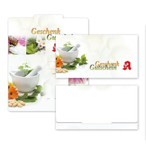 GESCHENKGUTSCHEINcom 50 Stück FALTGUTSCHEINE für deutsche Apotheken. AP233 von GESCHENKGUTSCHEINcom by POS-HAUER