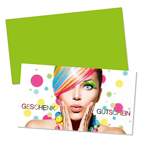 GESCHENKGUTSCHEINcom by POS-HAUER. Geschenkgutscheine. 50x Gutschein + Kuvert. Für Haarstudios Friseursalons zum selber Ausfüllen. von GESCHENKGUTSCHEINcom by POS-HAUER