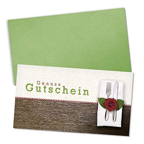 GESCHENKGUTSCHEINcom 50 Stk. Geschenkgutscheine mit Kuvert. Blanko-Gutscheine für Restaurants. Blanko-Gutschein zum selber Ausfüllen. G12020 von geschenkgutschein.com