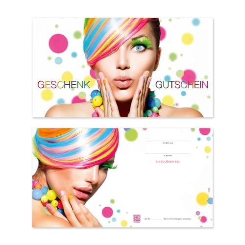 GESCHENKGUTSCHEINcom 50 Stück Geschenkgutscheine zum selber Ausfüllen. Gutscheine für Friseure, hairstyling. Vordrucke für Unternehmen. K1266 von GESCHENKGUTSCHEINcom by POS-HAUER