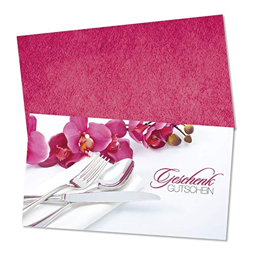 GESCHENKGUTSCHEINcom 100 Stk. Geschenkgutscheine mit Umschlag. Gutschein-Vordruck für Restaurant Gasthaus. Blanko zum selber Ausfüllen. G1229 von geschenkgutschein.com