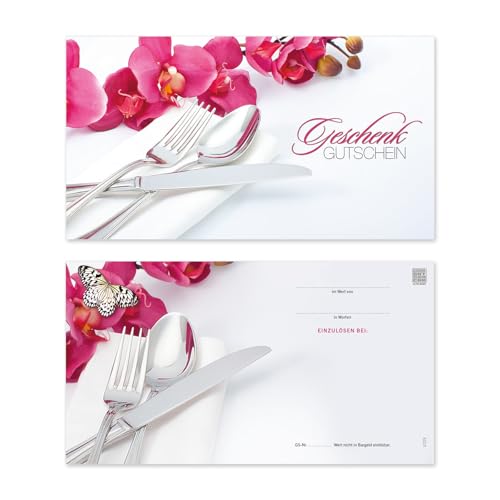 GESCHENKGUTSCHEINcom 100 Stk. Gutscheinkarten Blanko-Vordrucke für Firmen. Geschenkgutscheine für Restaurants Gasthäuser Hotels Gastronomie. G1229 von geschenkgutschein.com