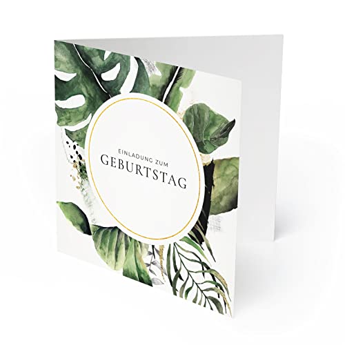 (30 x) Einladungskarten zum Geburtstag Einladung Karte Goldblatt Edel runder Geburtstag von gestaltenlassen.com