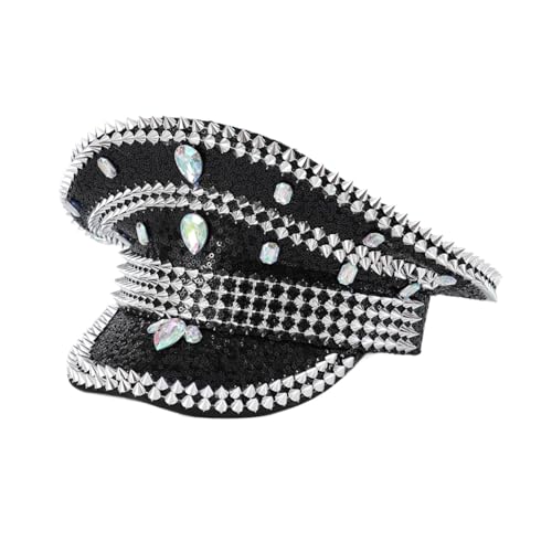 getuse Musik Festival Hut Steampunk Strass Flat Top Kopfbedeckung für Karneval Cosplay Party getuse Musik Festival Hut Steampunk Strass Flat Top Kopfbedeckung für Karneval Cosplay Party von getuse