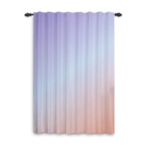 ggaimwf Ombre-Vorhänge für das Wohnzimmer Flieder Rosa Farbverlauf Regenbogenvorhänge Stangentasche Schlafzimmervorhänge Mädchen Kinderzimmer Moderner Fenster Tür Innentrennvorhang 107x160cm 1 Stück von ggaimwf