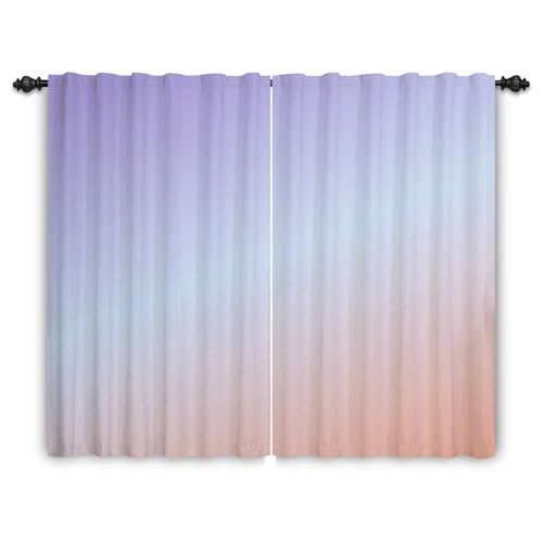 ggaimwf Ombre-Vorhänge für das Wohnzimmer Flieder Rosa Farbverlauf Regenbogenvorhänge Stangentasche Schlafzimmervorhänge Mädchen Kinderzimmer Moderner Fenster Tür Innentrennvorhang 117x138cm 2 Paneele von ggaimwf