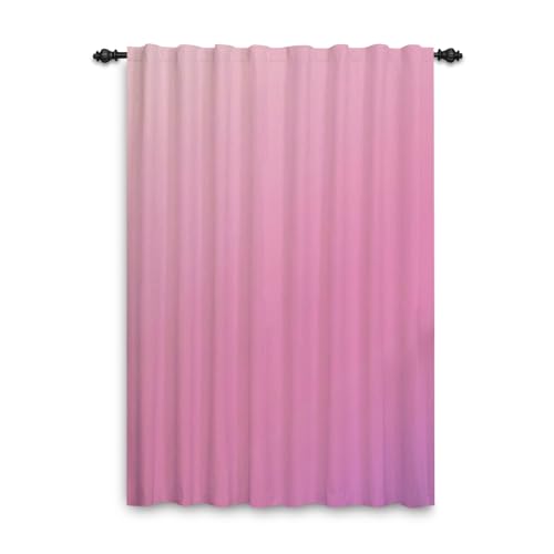 ggaimwf Ombre-Vorhänge für das Wohnzimmer Rosa Farbverlauf Regenbogenvorhänge Stangentasche Schlafzimmervorhänge Mädchen Kinderzimmer Moderner Fenster Tür Innentrennvorhang 107x160cm 1 Stück von ggaimwf