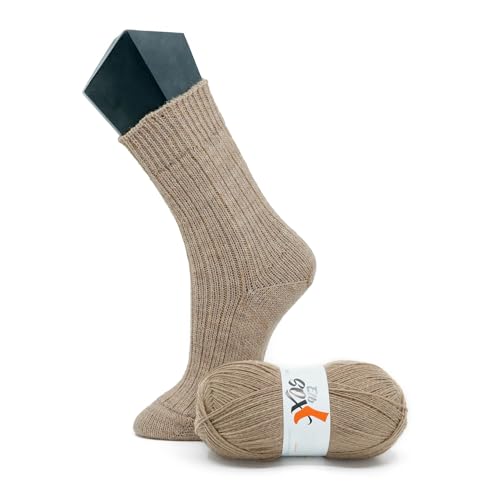 ElbSox Pier 4-4fach Sockenwolle - 100g Wolle als Knäuel mit einer Lauflänge von ca.420m - reicht für ein paar Socken bis Größe 46 - Farbe 007 - Sandbeige von ggh