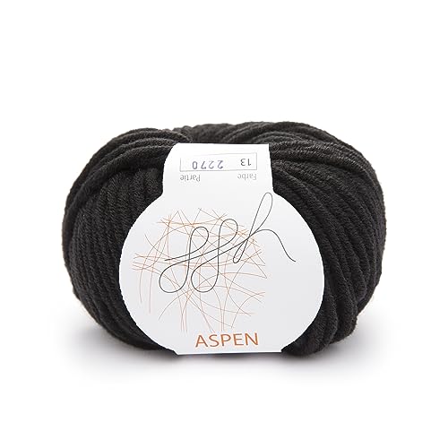 GGH Aspen Wolle aus 50% feine Merinowolle / 50% Polyacryl hergestellt, in der Farbe: Schwarz, 50g, GGH-132.013 von ggh