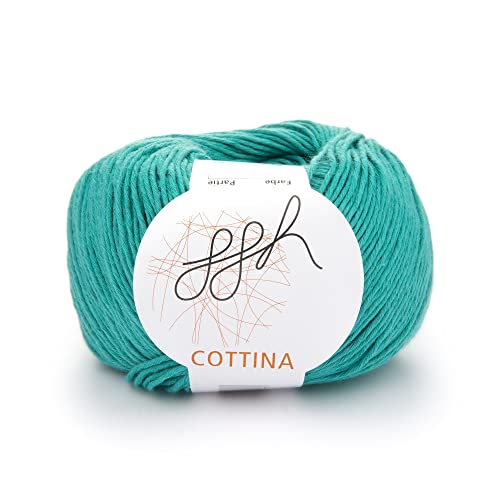 ggh Cottina - 100% Baumwolle - Lauflänge 140m auf 50g - Wolle zum Stricken oder Häkeln Farbe 009 - Chromgrün von ggh