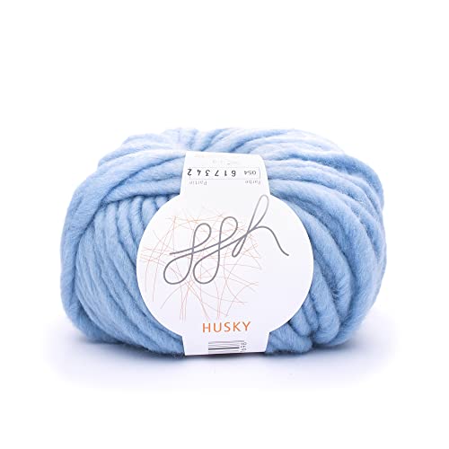 ggh Husky | Schurwolle Mischung | 50g Wolle zum Stricken oder Häkeln | Dicke Wolle | Farbe 054 - Aquablau von ggh